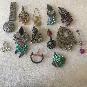 Elegant Silver and Turquoise Jewelry Lot of 14
